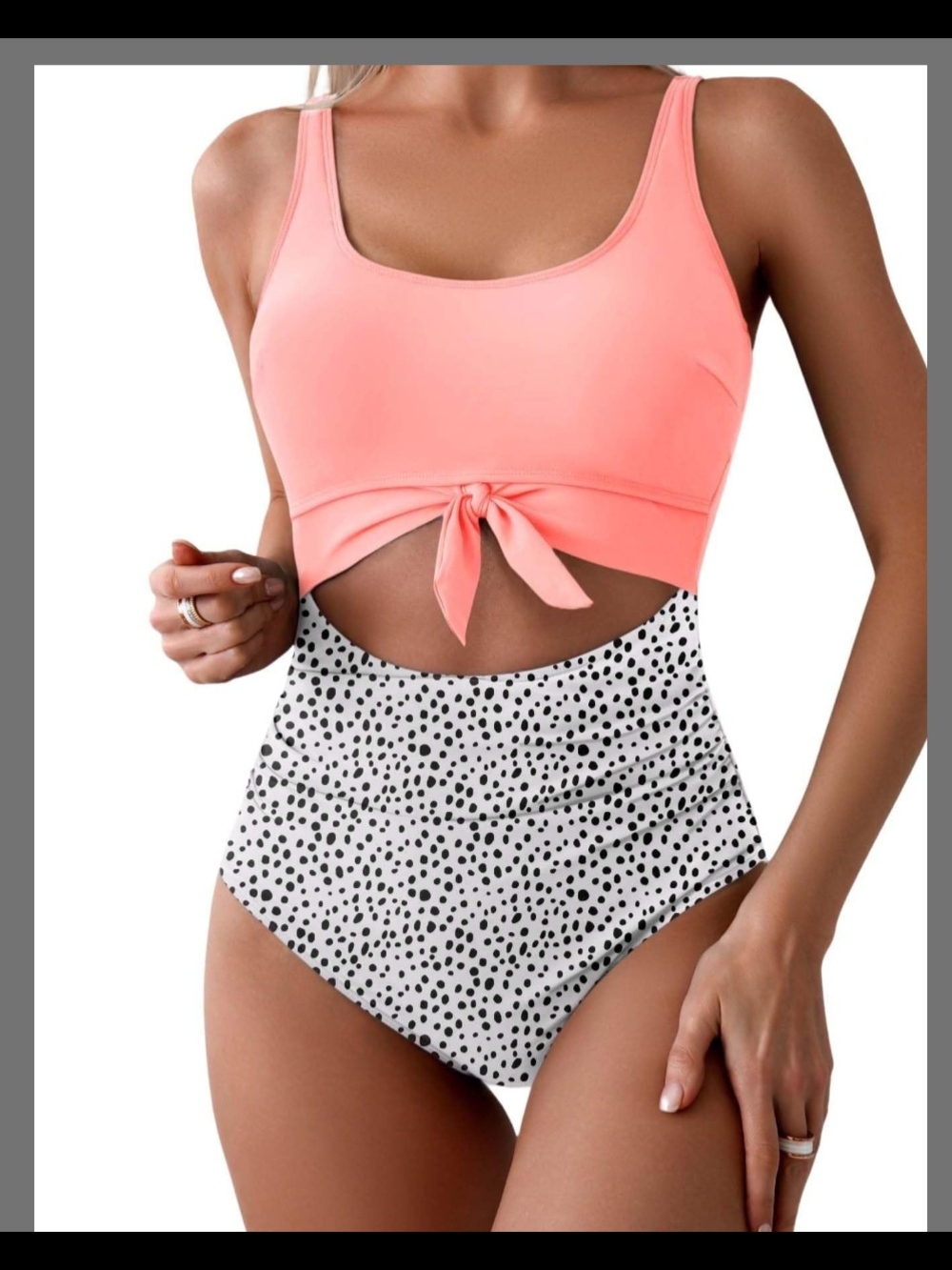 ~Eomenie Women Tummy Control Swimsuit Cutout Tie Knot one piece Bathing Suit XL